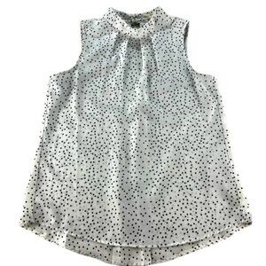 Miss Love Tank Top Black and White Polka Dot Size L 100% Polyester